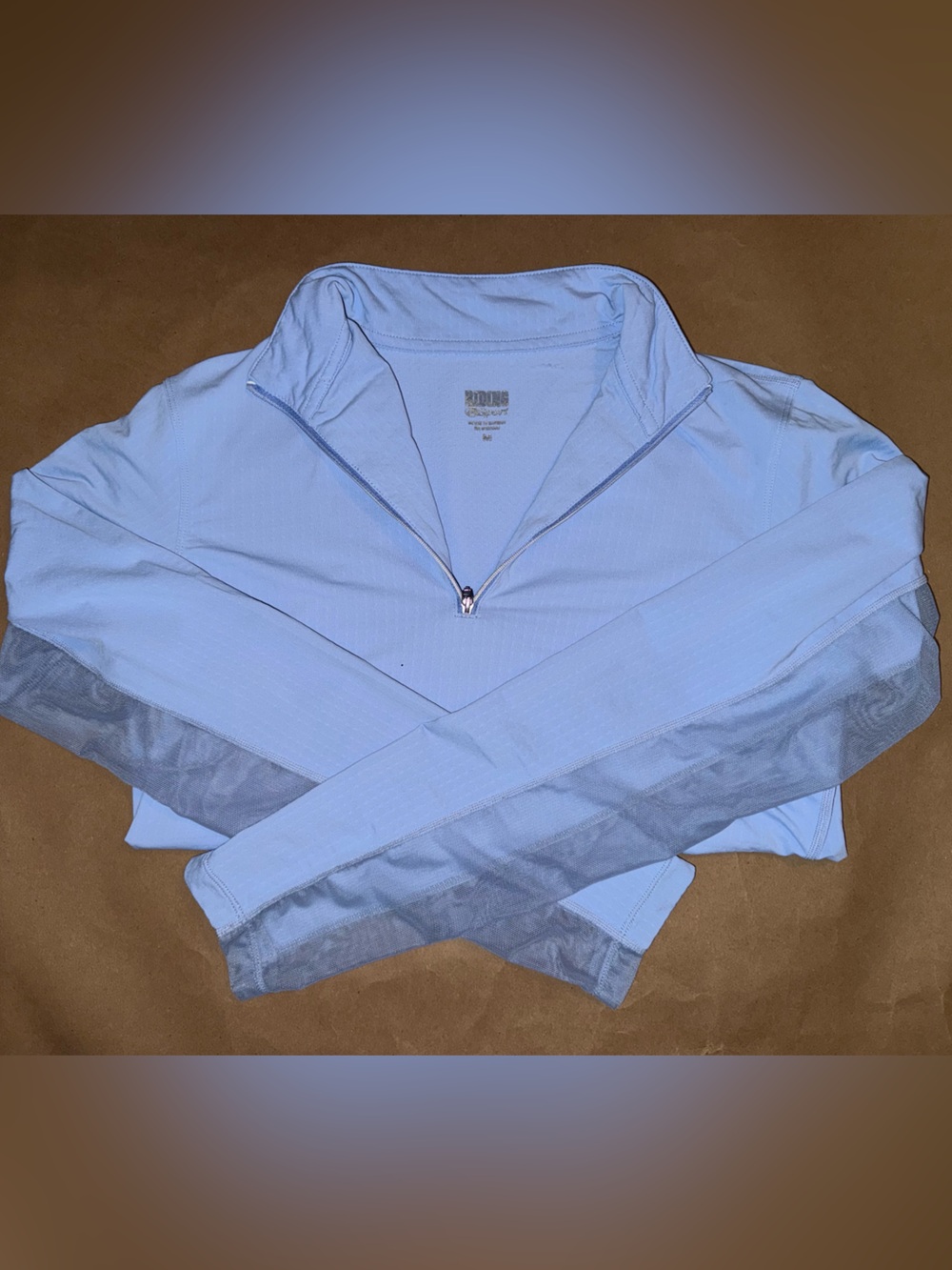 Riding Sport Light Blue Long Sleeve Half-Zip Sun Shirt